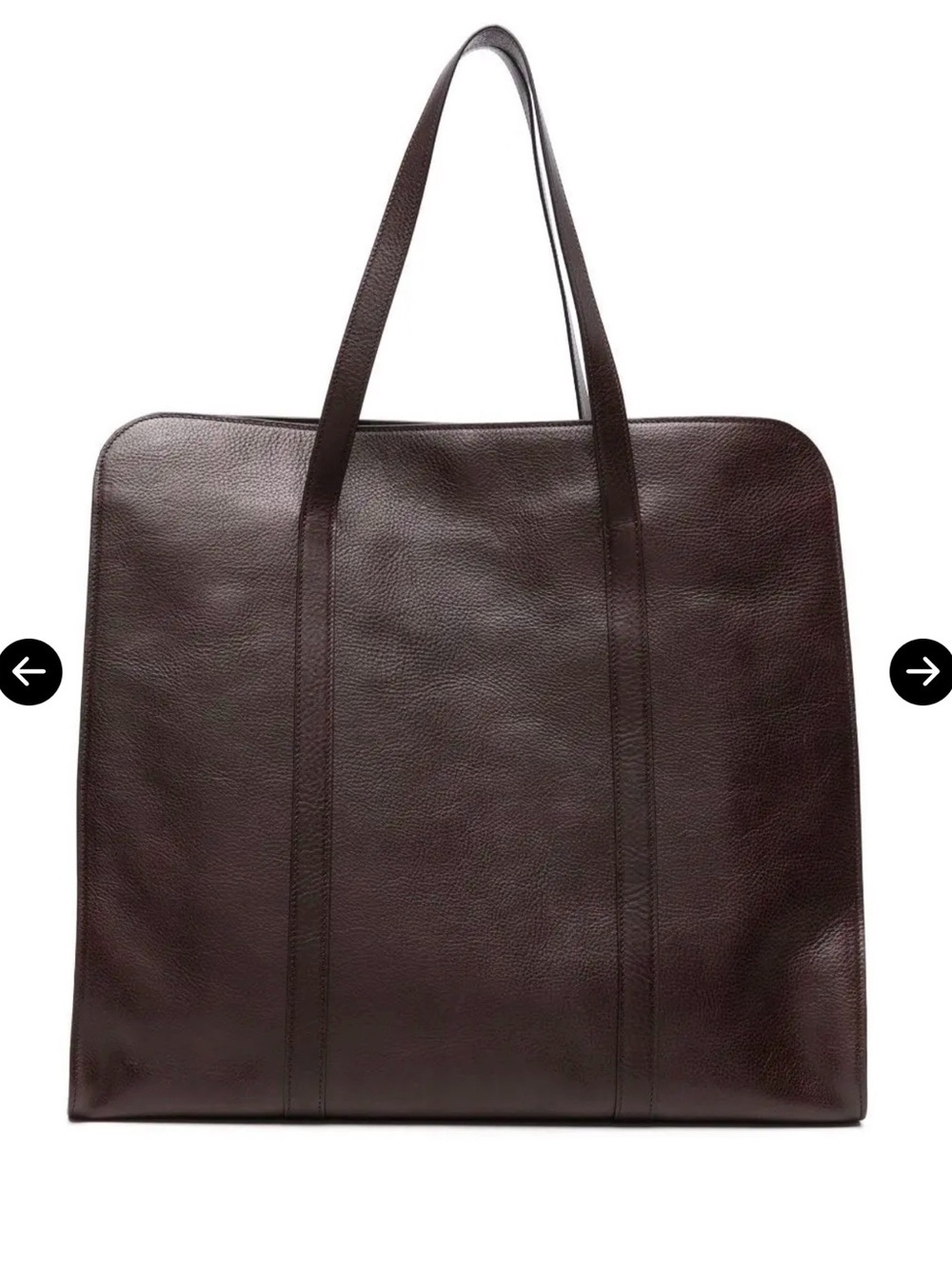 The Row Ben leather tote bag in dark brown
